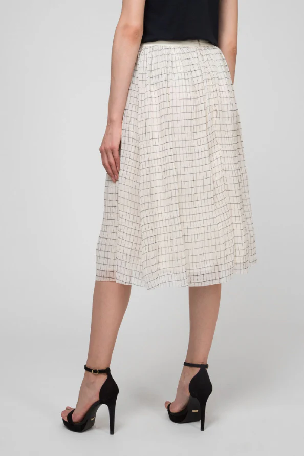 Calvin Klein - Ohio Check Flared Mid-Length Skirt - Image 2