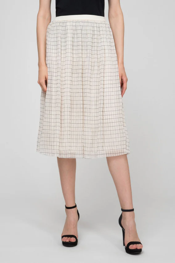Calvin Klein - Ohio Check Flared Mid-Length Skirt - Image 3