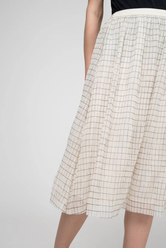 Calvin Klein - Ohio Check Flared Mid-Length Skirt - Image 4