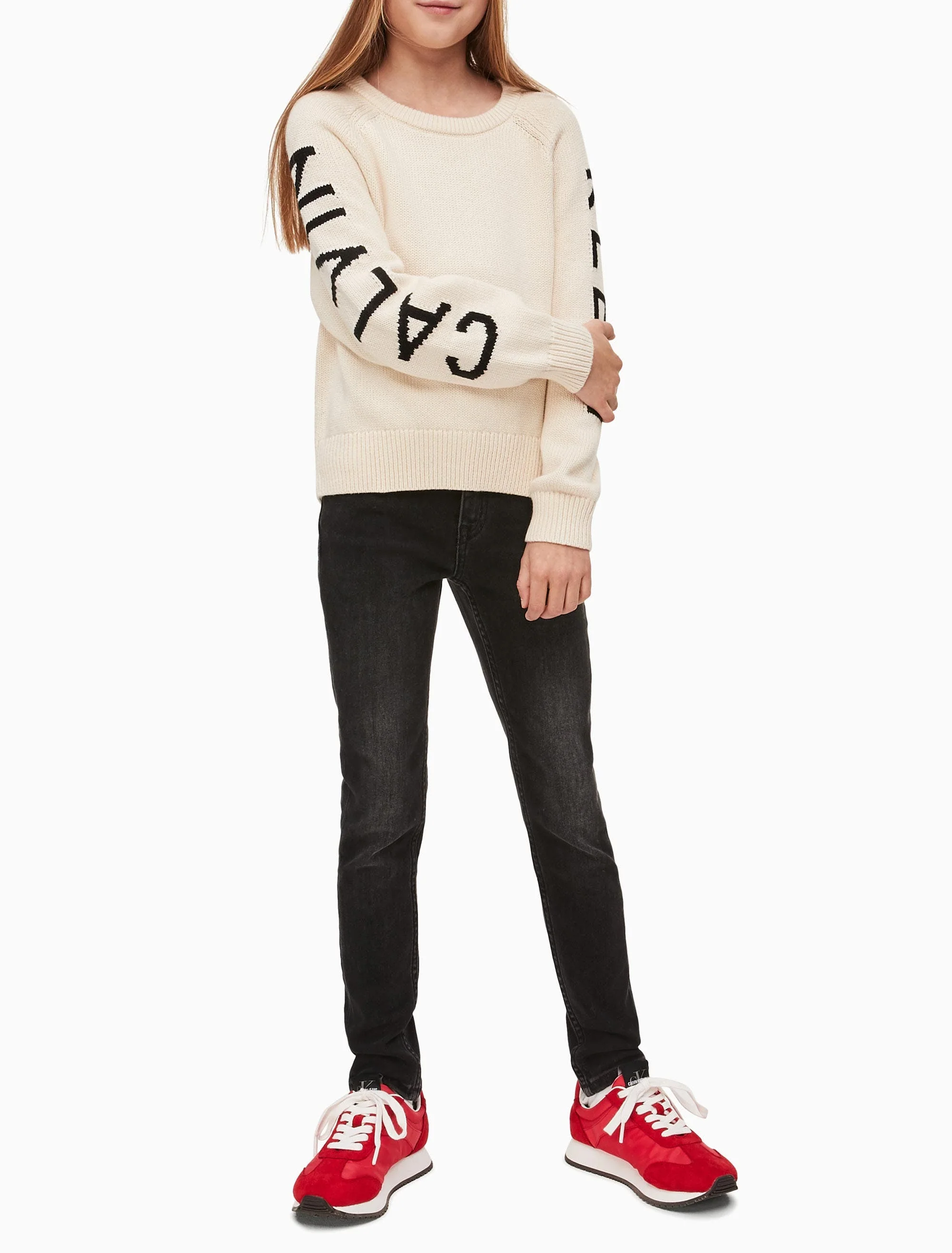 Calvin Klein  - Girls -  Skinny Hr Worn Black Str Jeans - Image 6