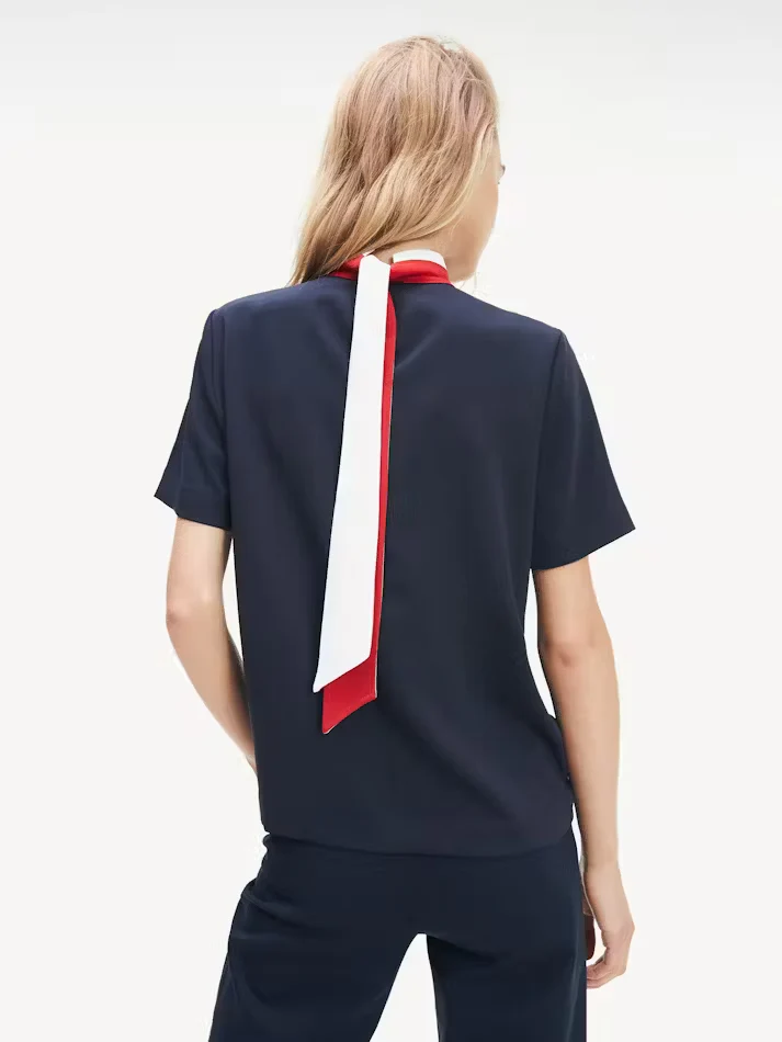 Tommy Hilfiger - Ribbon Detail Relaxed Fit Blouse - Image 3