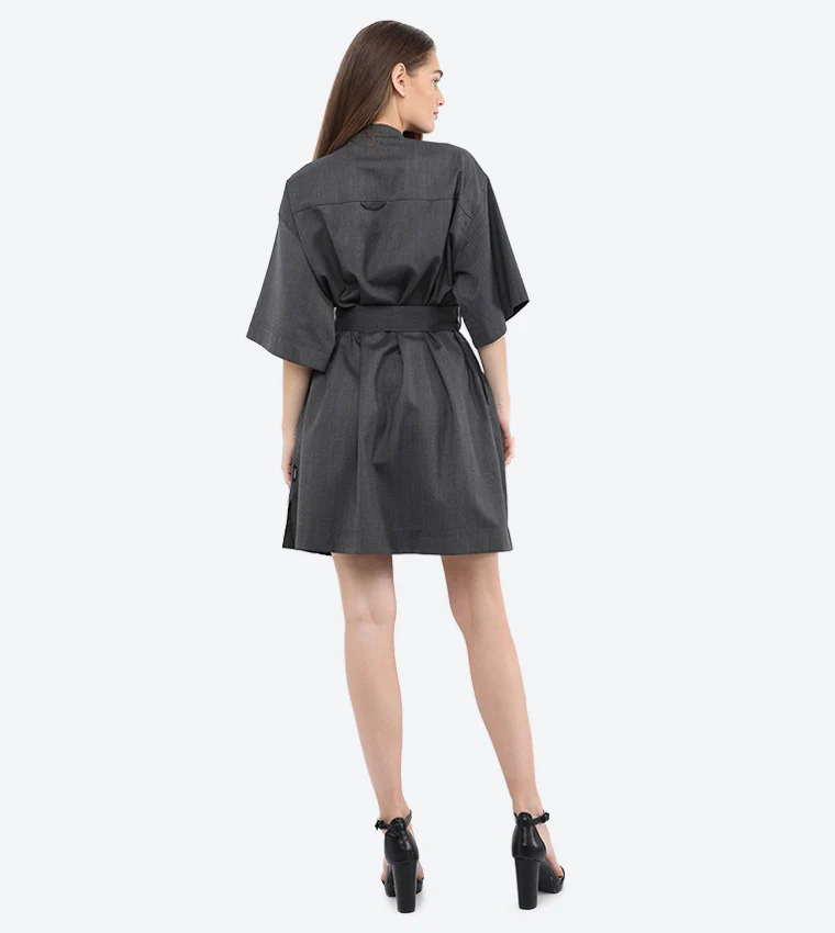 Calvin klein - wool flannel belted shirt dress - Image 2