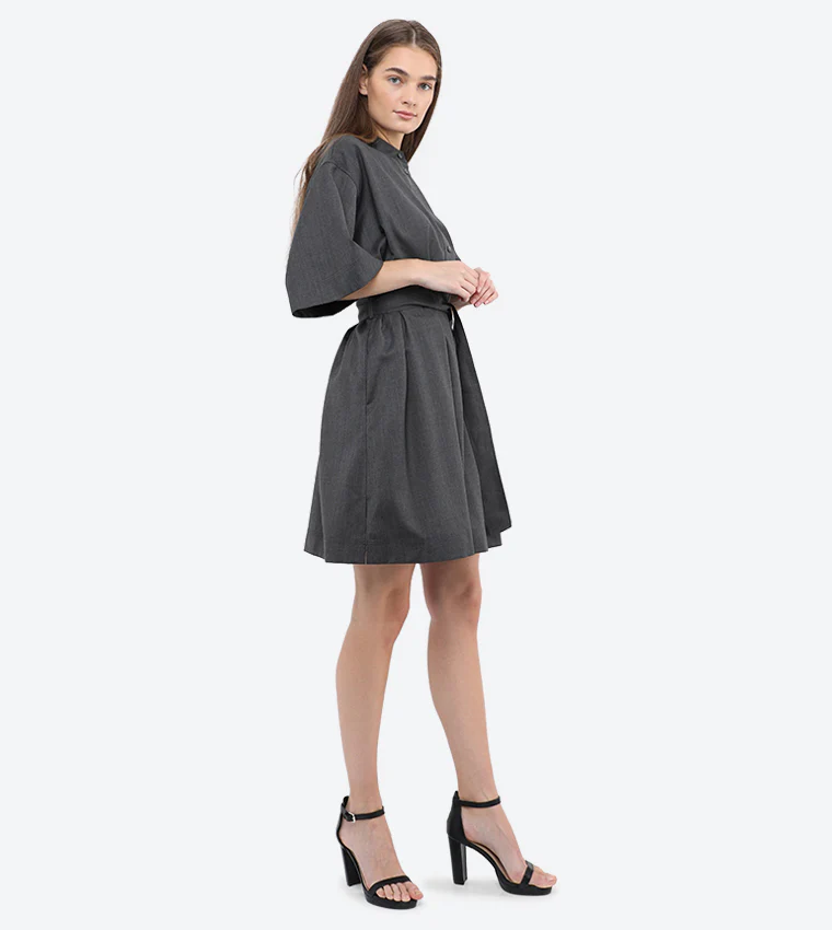 Calvin klein - wool flannel belted shirt dress - Image 3