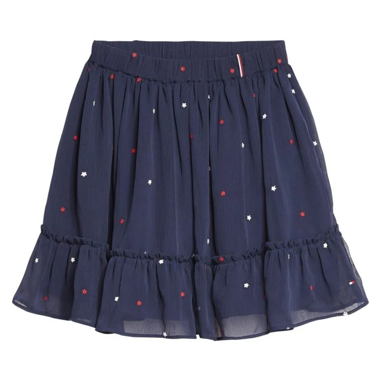 Tommy Hilfiger  - Girls -  Star Embroidered Skirt - Image 2