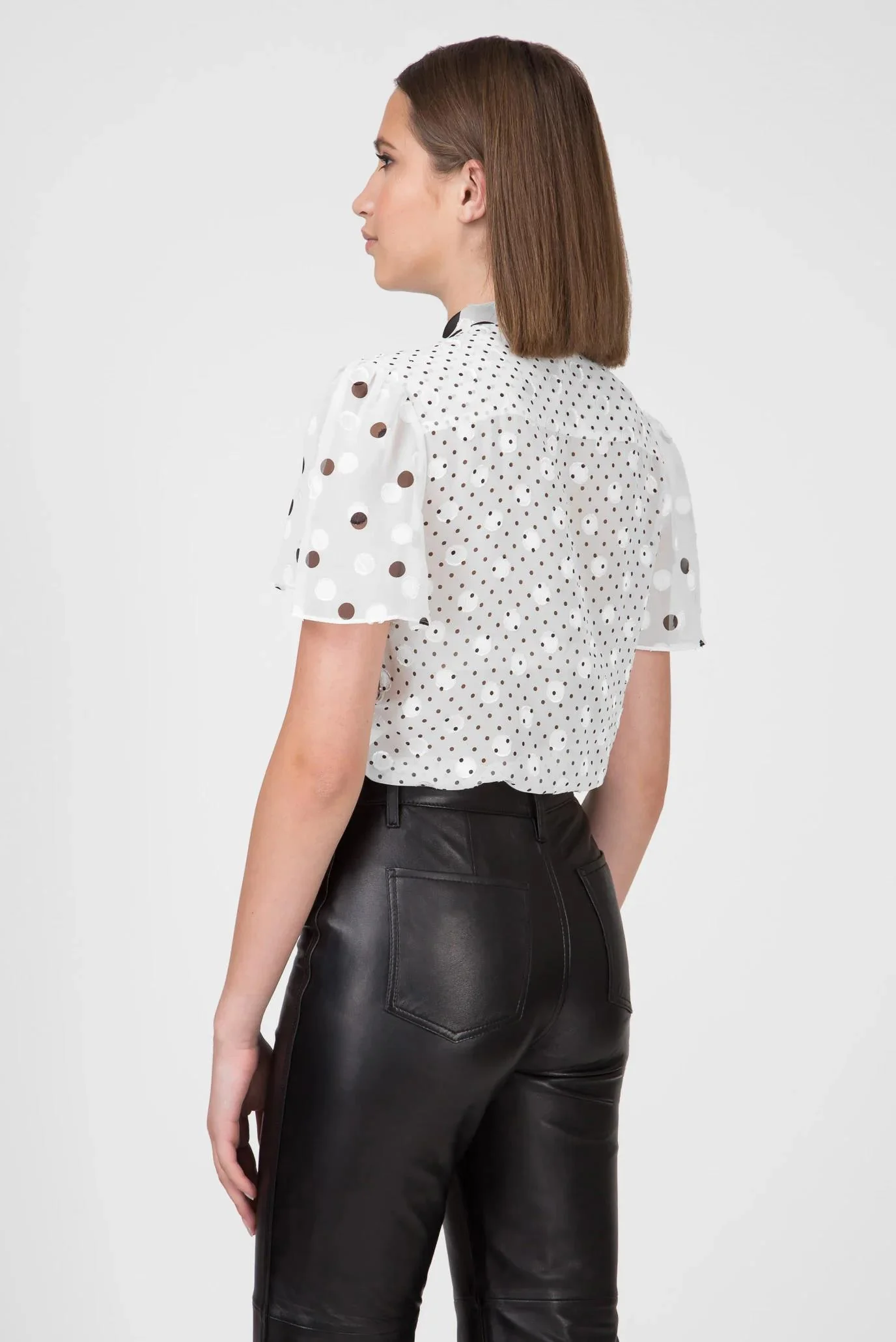 Tommy Hilfiger - Women's Zendaya Polka Dot Tie Nck Blouse - Image 2
