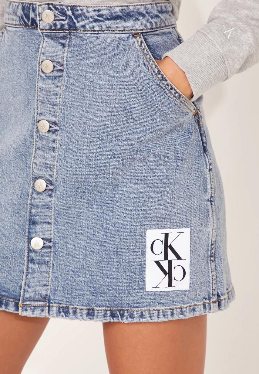 Calvin Klein Jeans - denim skirt button down utility skirt - women - Image 12