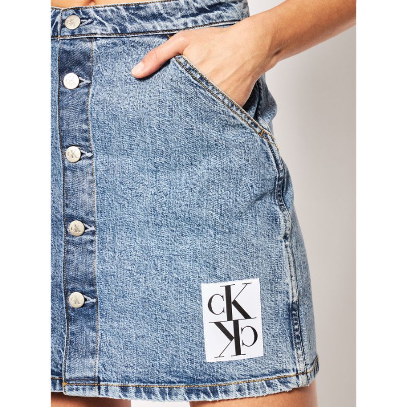 Calvin Klein Jeans - denim skirt button down utility skirt - women - Image 13