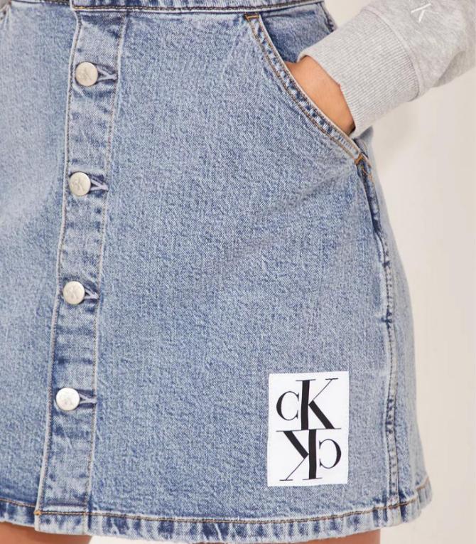 Calvin Klein Jeans - denim skirt button down utility skirt - women - Image 15
