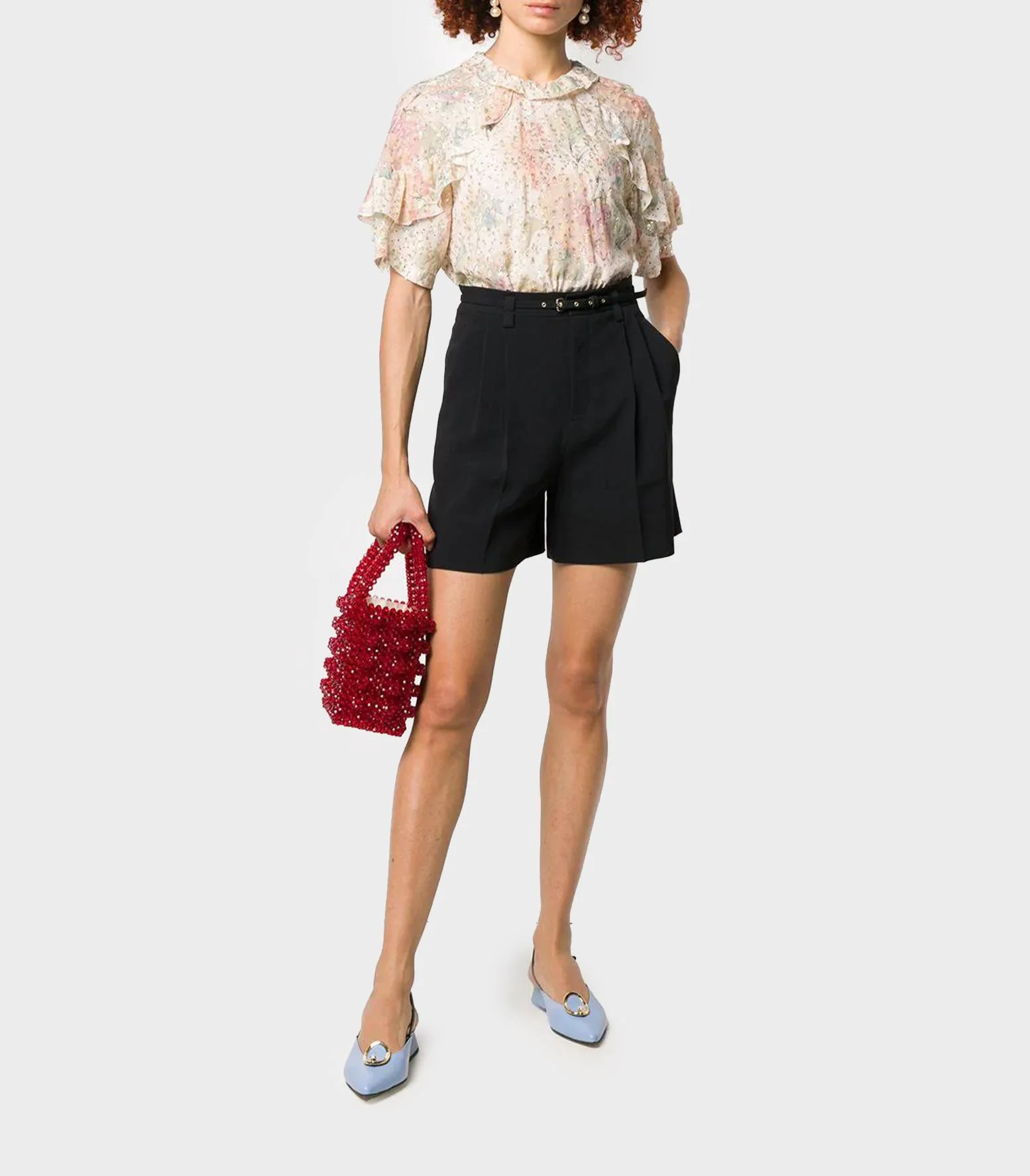 Red Valentino - Metallic Embroidered Floral Blouse - Image 3