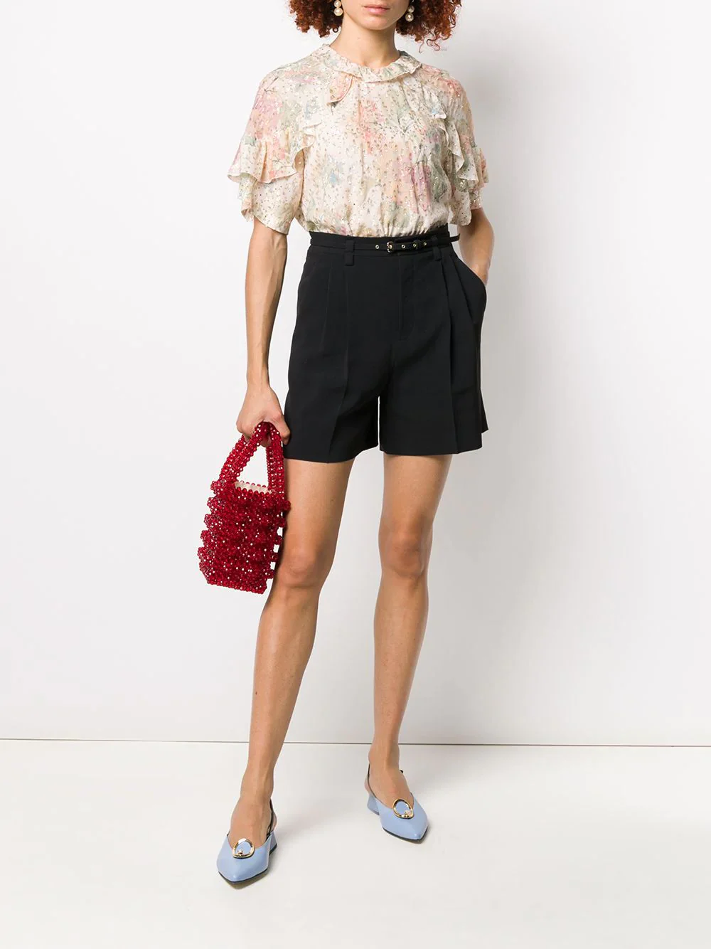 Red Valentino - Metallic Embroidered Floral Blouse - Image 5