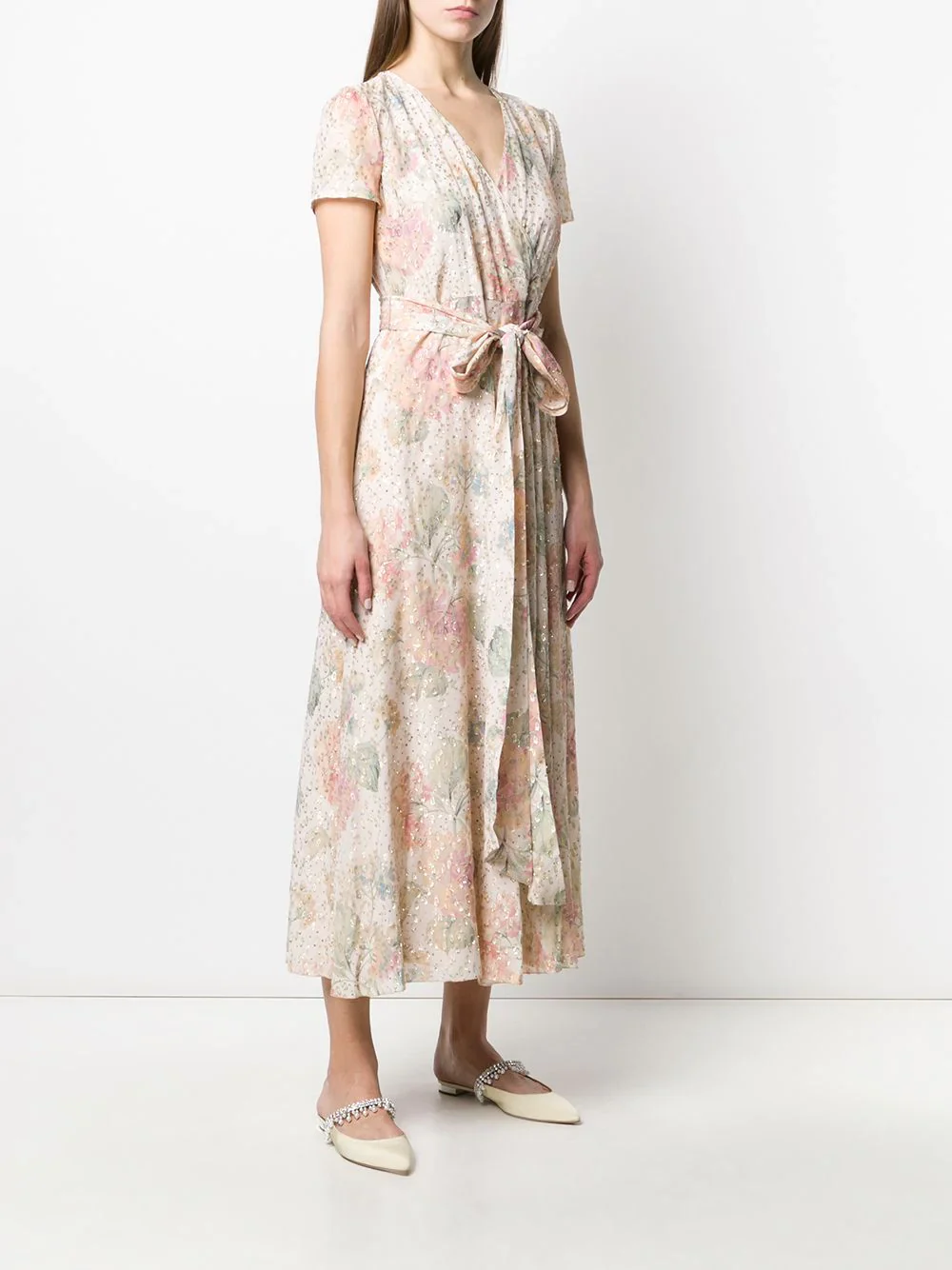 Red Valentino - Floral Metallic Long Dress - Image 4