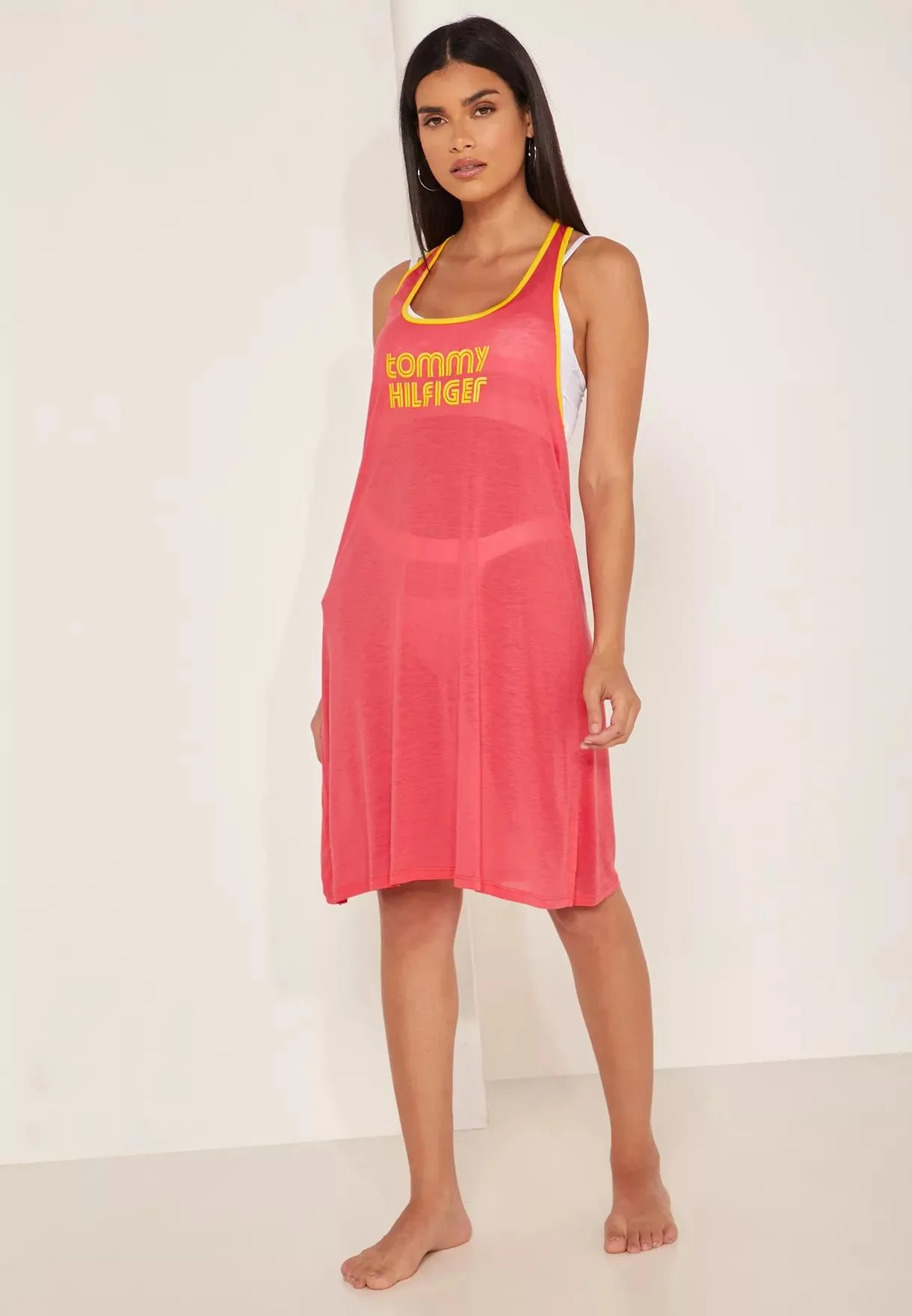 Tommy Hilfiger - Women's Contrast Trim Logo Beach Tank Dress - Image 9