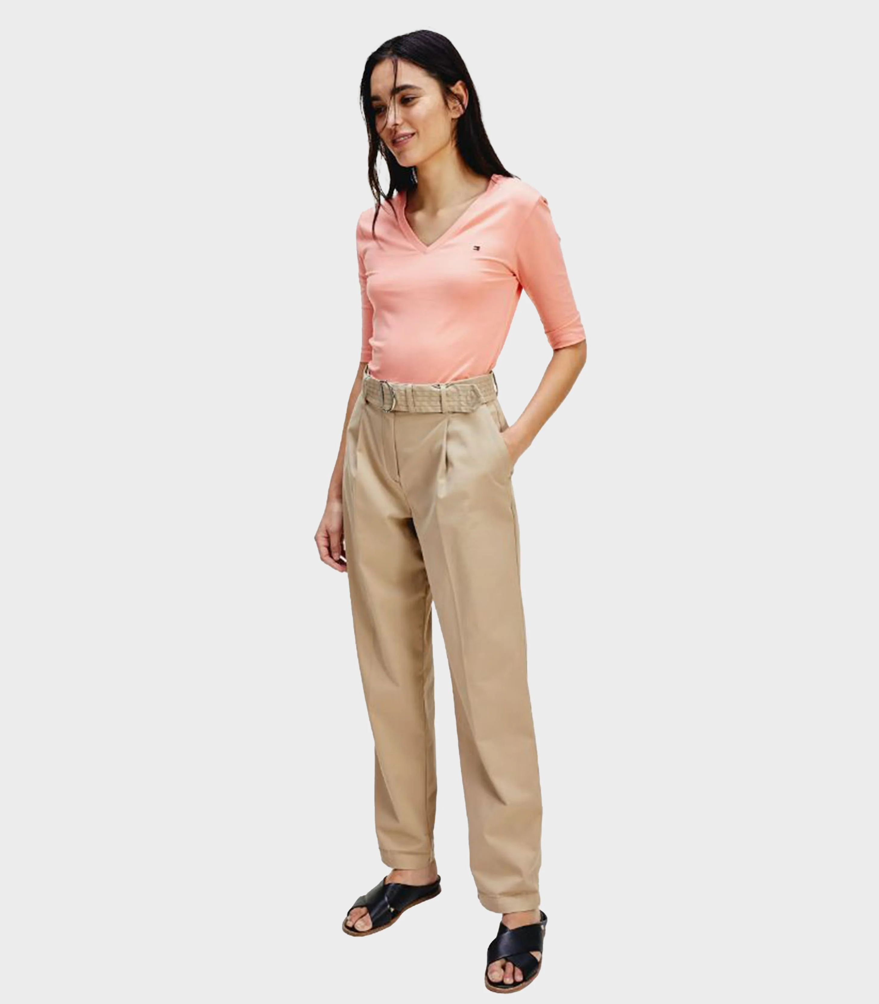 Tommy hilfiger - Women's Essential Pima Cotton Tapered Trousers - Image 2