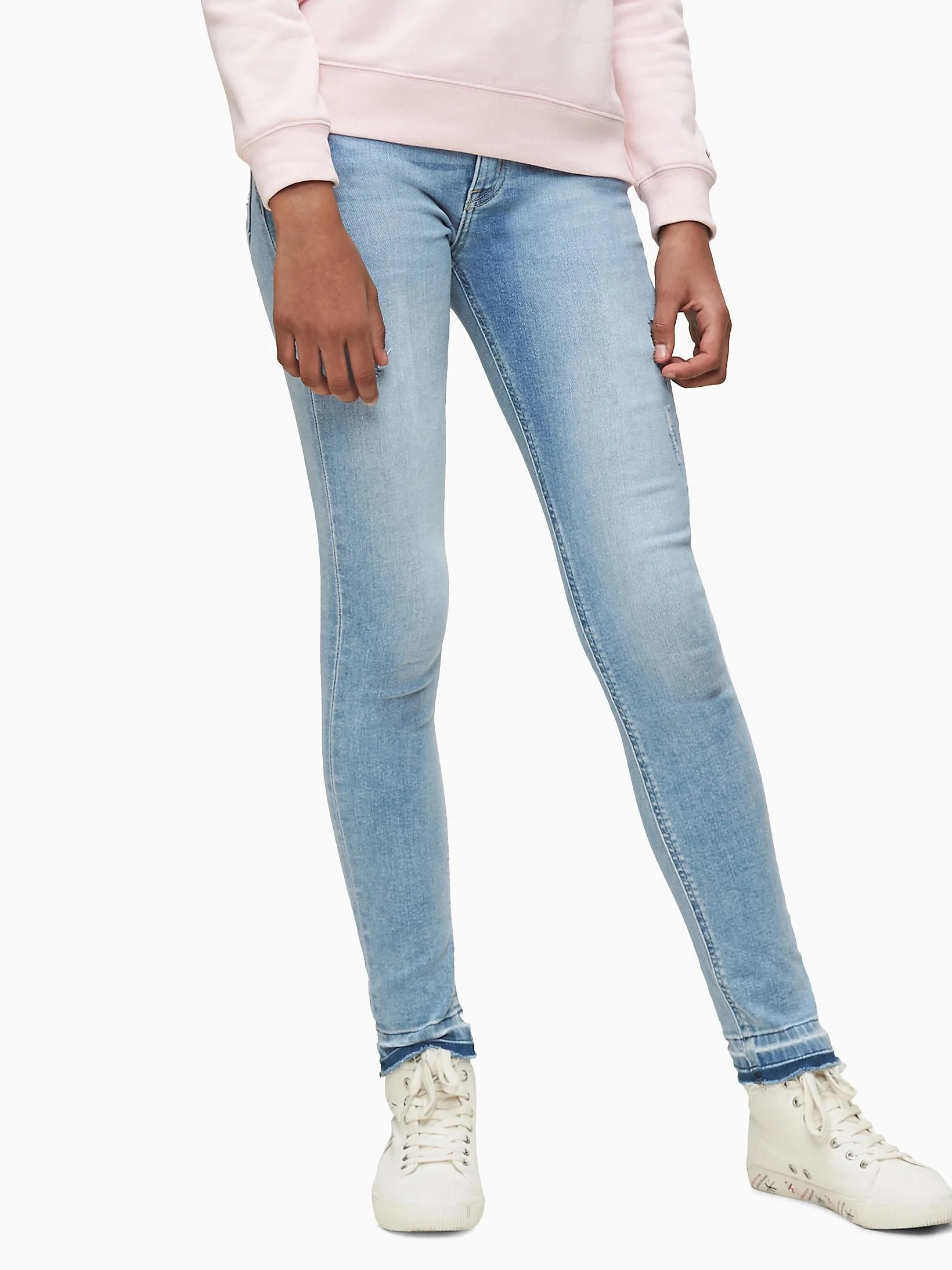Calvin Klein  - Girls -  Skinny Mr Luster Bl Dst Str Jeans - Image 3