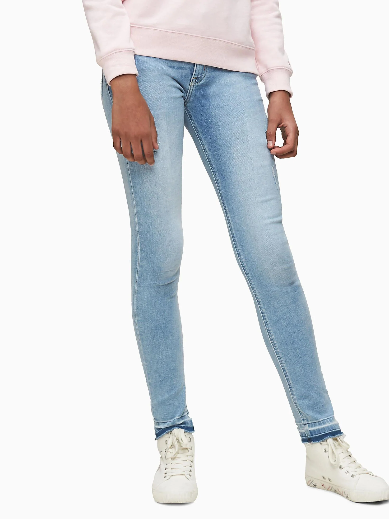 Calvin Klein  - Girls -  Skinny Mr Luster Bl Dst Str Jeans - Image 4