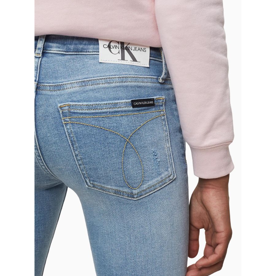 Calvin Klein  - Girls -  Skinny Mr Luster Bl Dst Str Jeans - Image 7