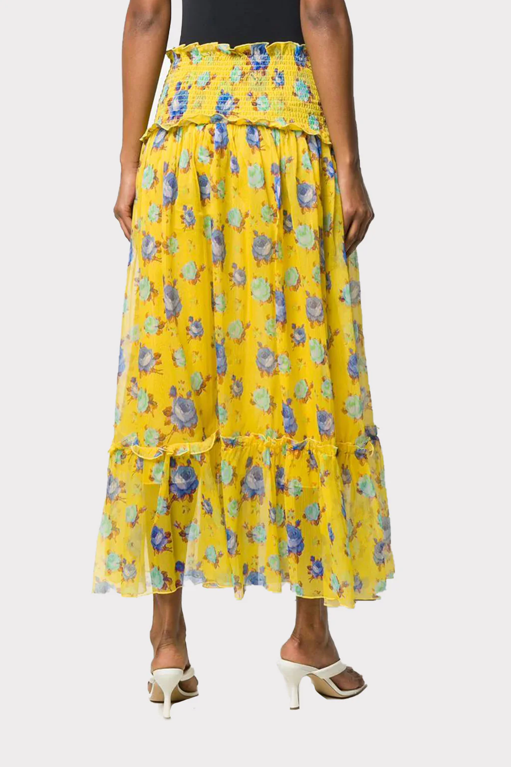 Msgm - Smocked-Waist Crinkle-Chiffon Skirt - Image 3