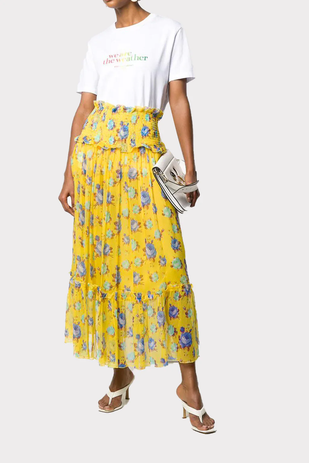 Msgm - Smocked-Waist Crinkle-Chiffon Skirt - Image 4