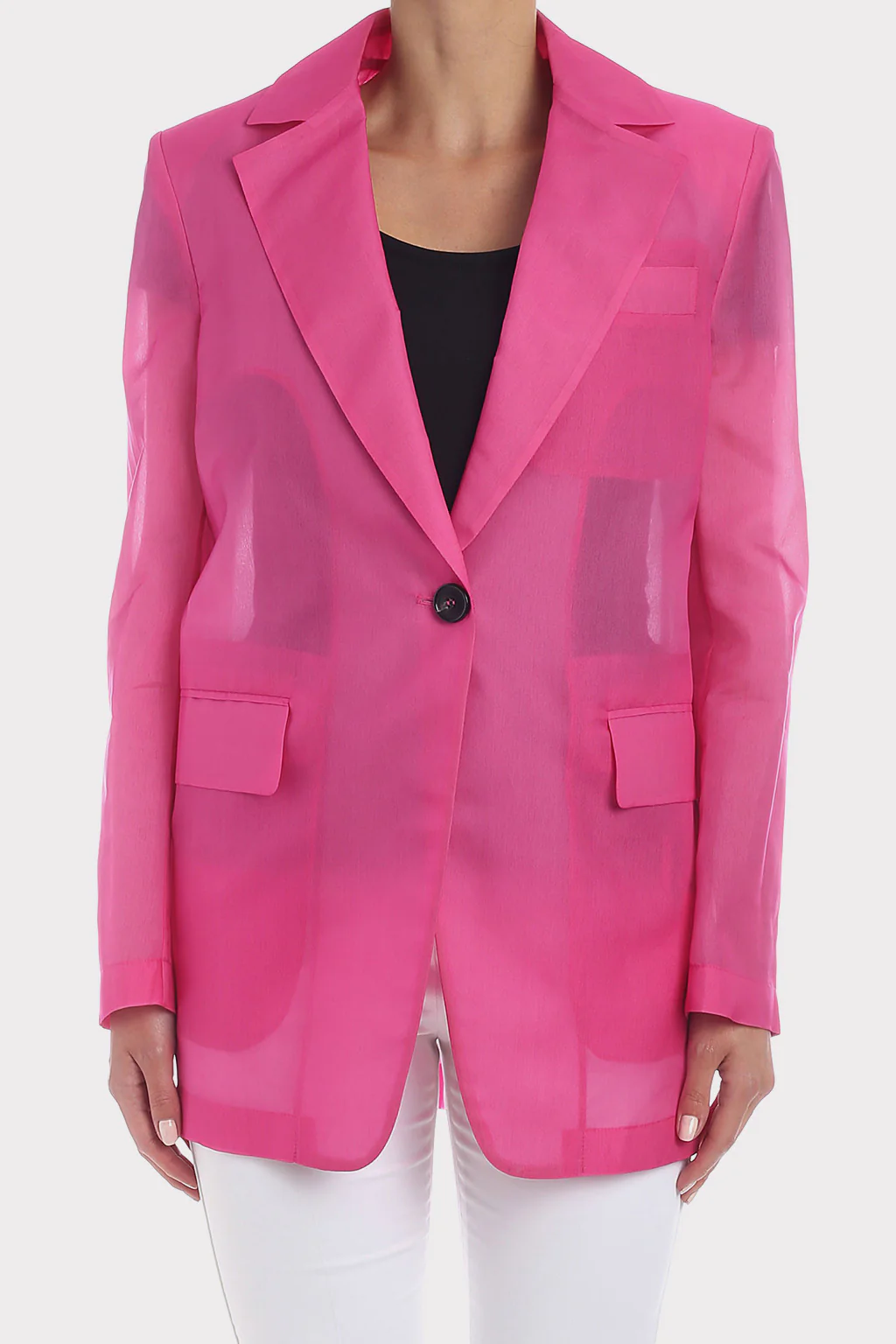 Msgm - Single Breasted Organza Blazer - Image 5