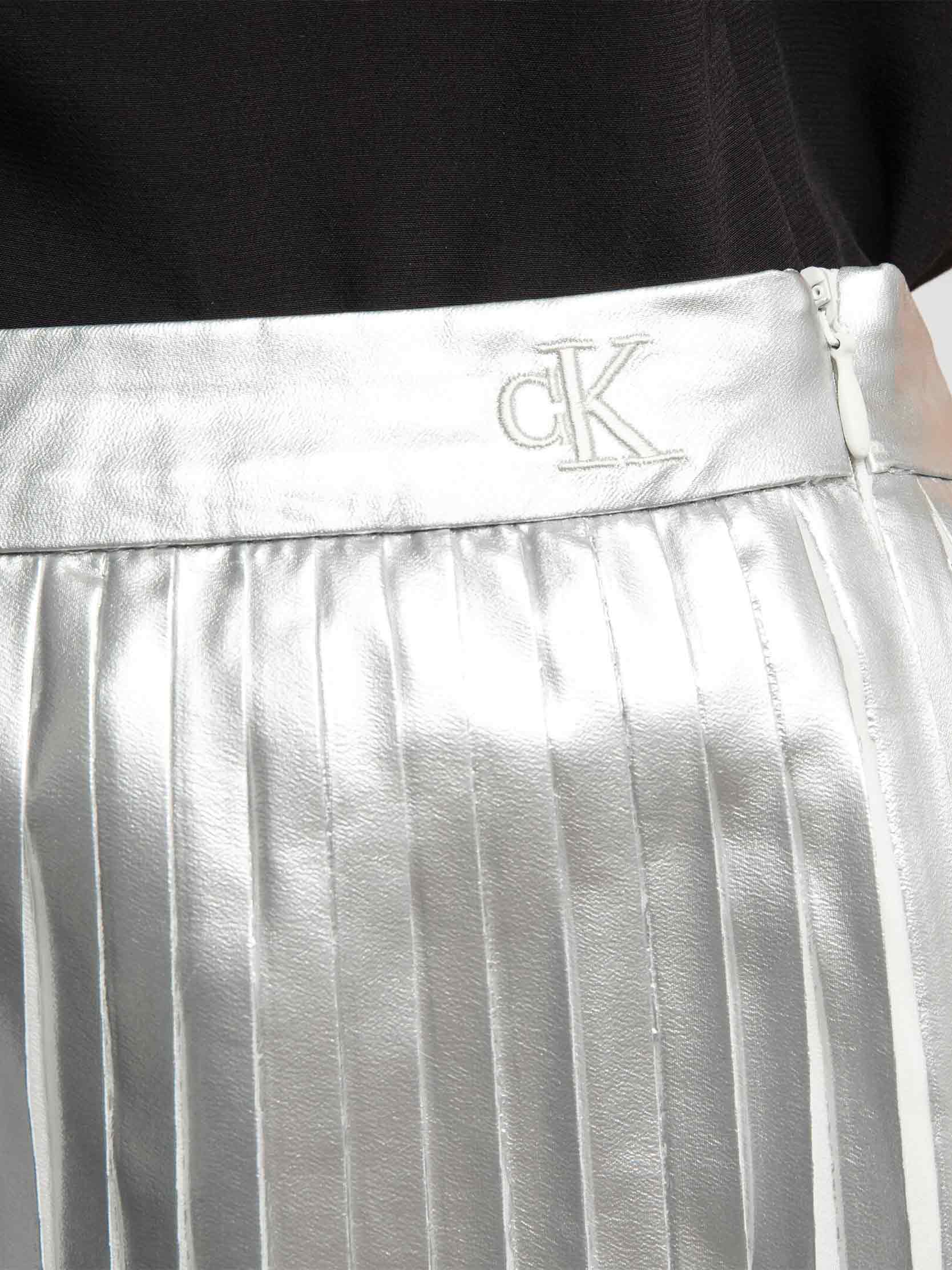 Calvin Klein Jeans - Women's Pleated Silver Skirt - Image 5