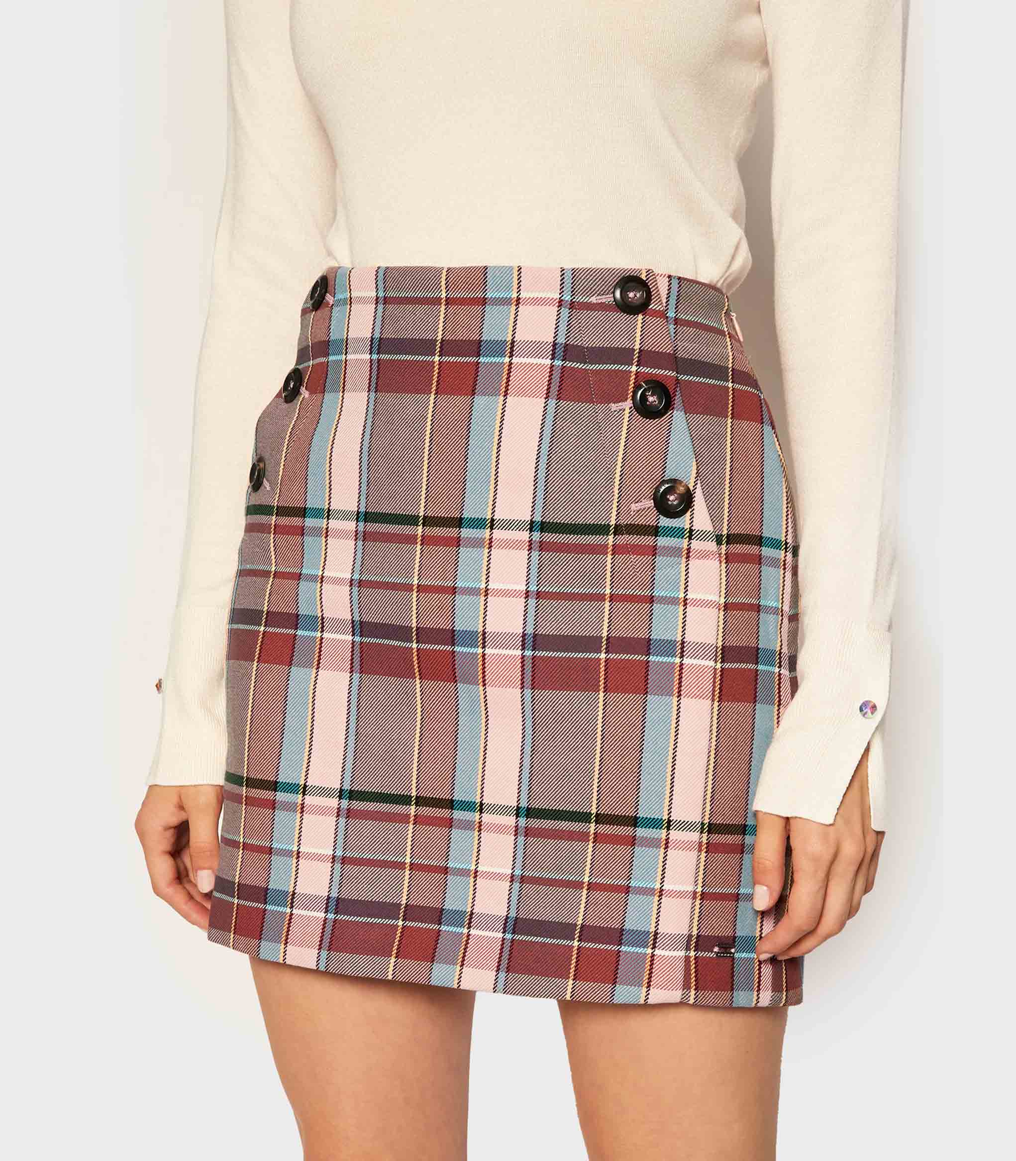 Tommy Hilfiger - Women's  Cotton Blend Check Mini Skirt - Image 3