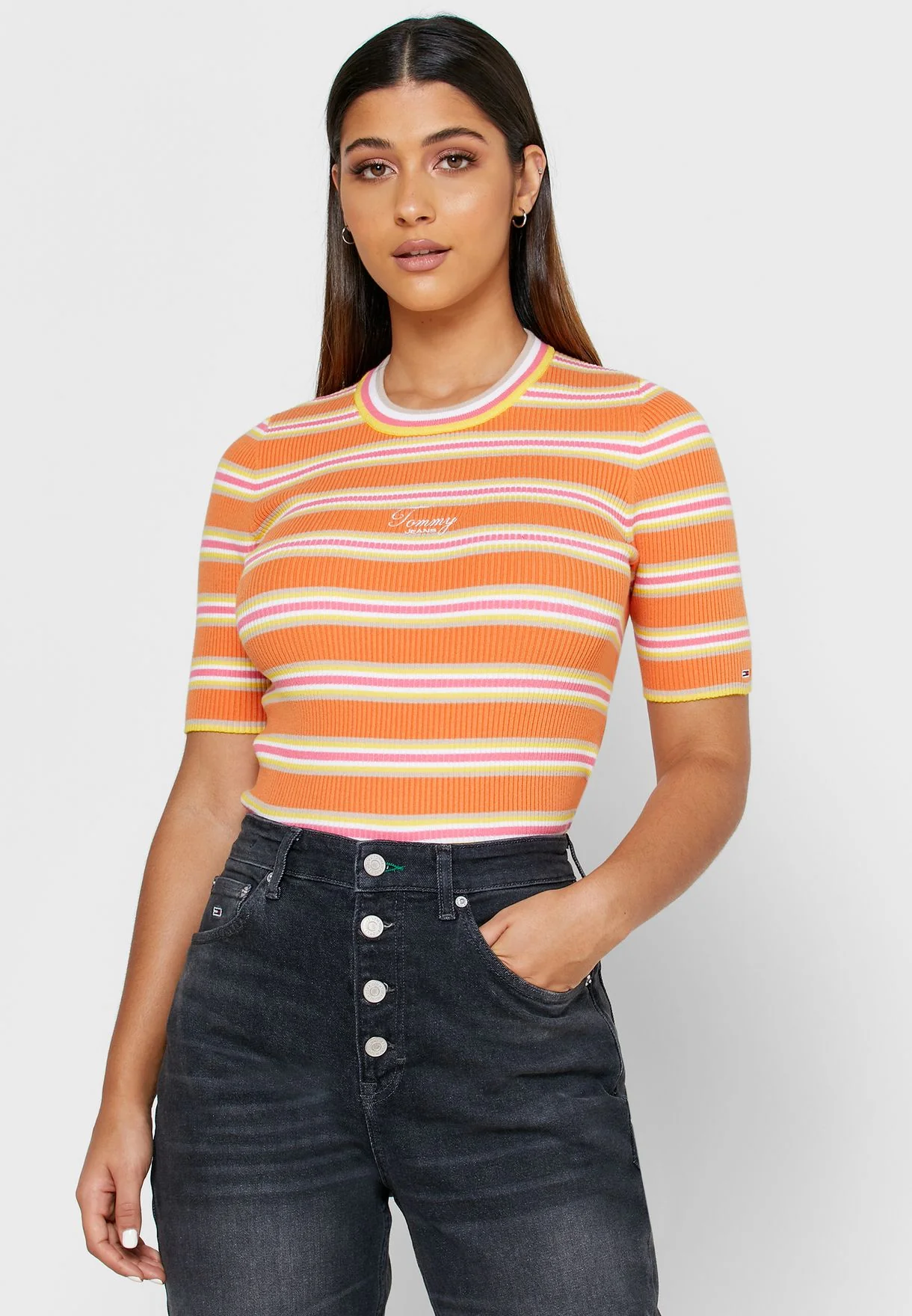 Tommy Hilfiger Jeans - Women's  Tjw Stripe 3/4 Sleeve Sweater - Image 3