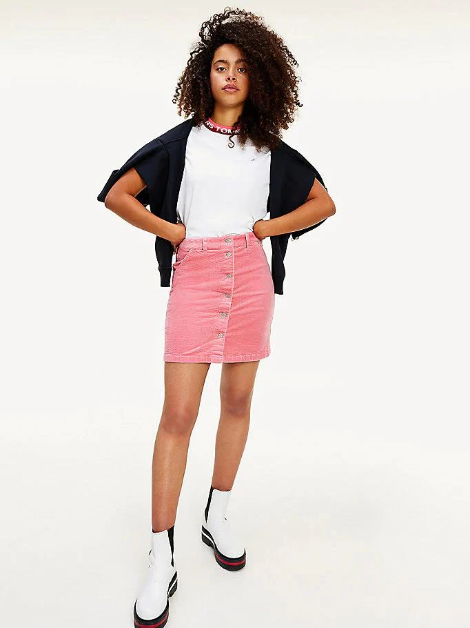 Tommy Hilfiger Jeans - cord button thru skirt - women - Image 2