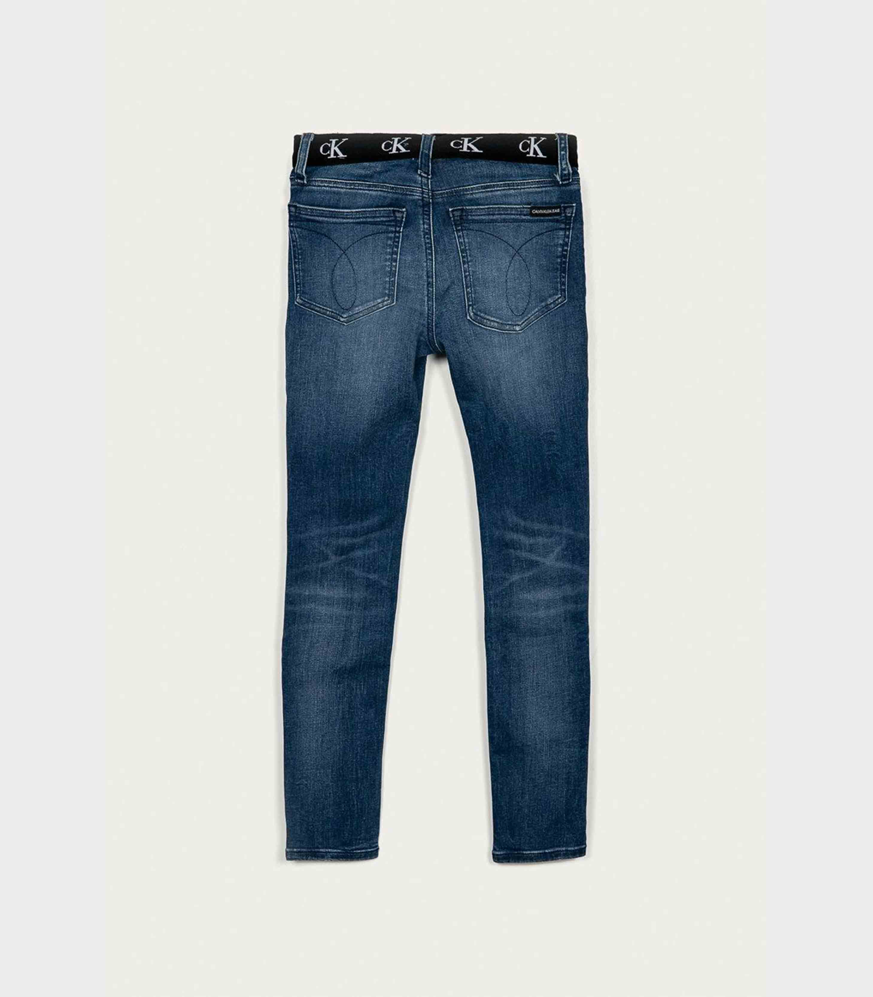 Calvin Klein  - Girls -  Skinny Stripped Denim Jeans - Image 2
