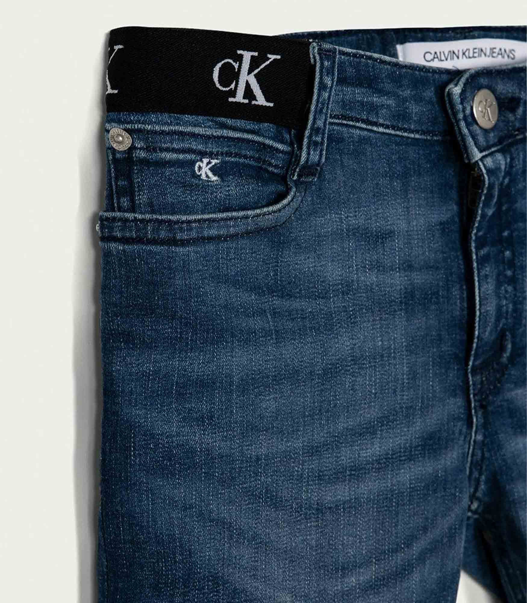 Calvin Klein  - Girls -  Skinny Stripped Denim Jeans - Image 3