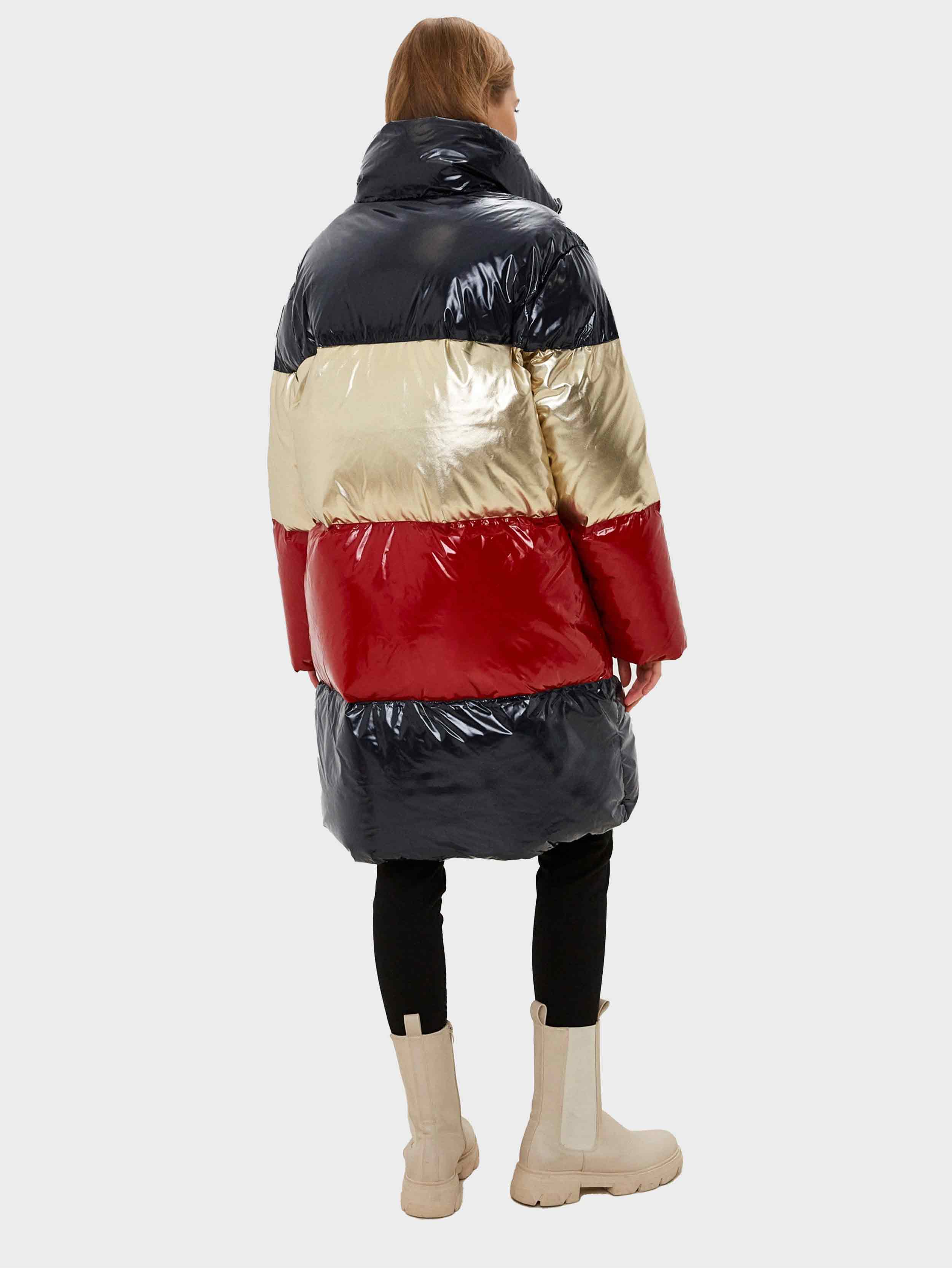 Tommy Hilfiger - Women's Colorblock Down Maxi Jacket Loose Fit - Image 4
