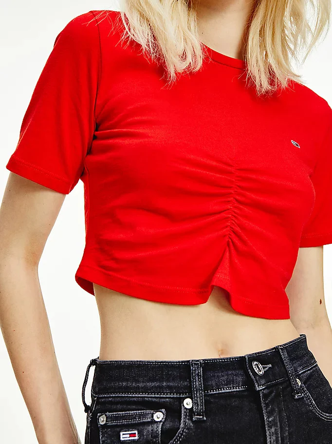 Tommy Hilfiger Jeans - tjw crop ruche top - women - Image 4