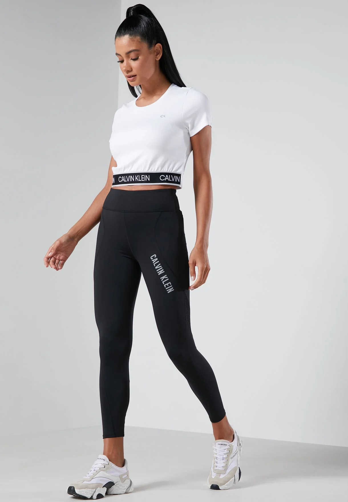 Calvin klein - mesh cropped t-shirt
 - women - Image 4