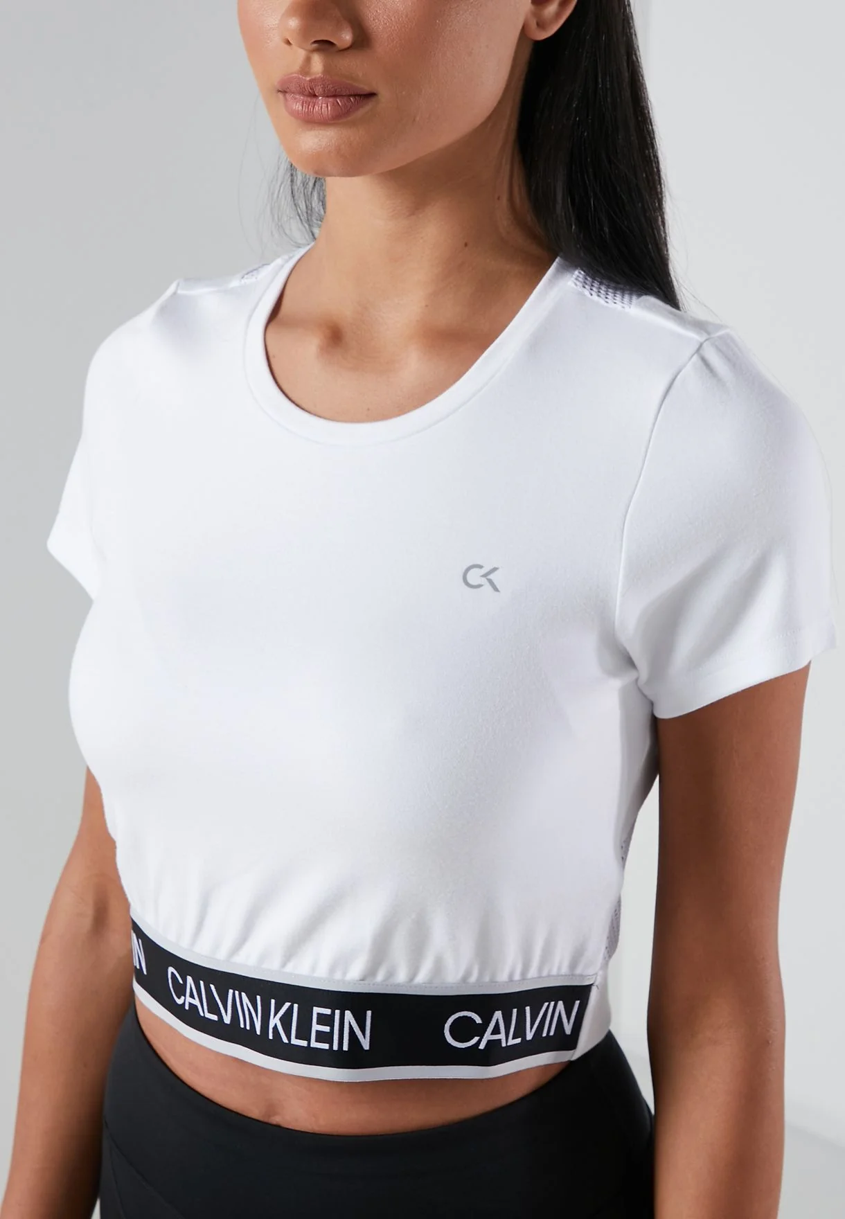 Calvin klein - mesh cropped t-shirt
 - women - Image 6