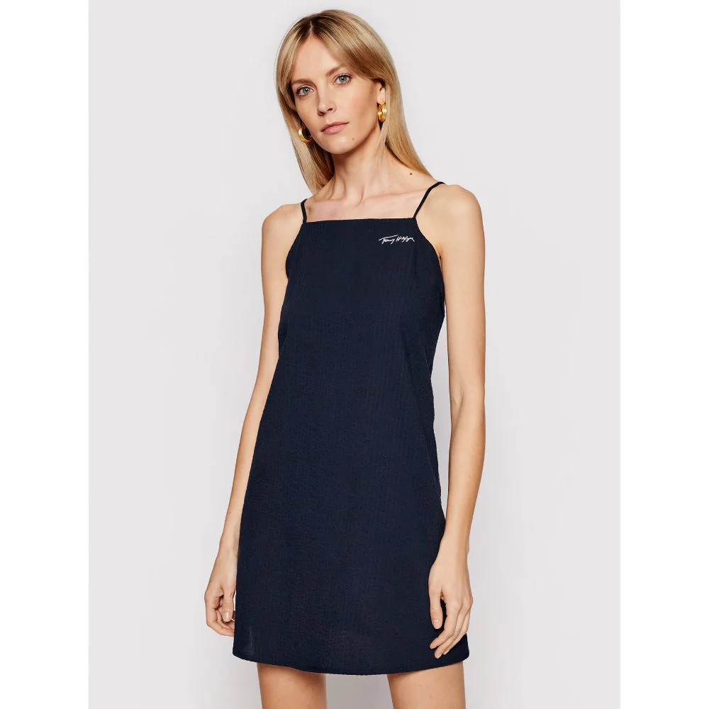 Tommy Hilfiger - Women's Embroidery Logo Seersucker Dress - Image 2