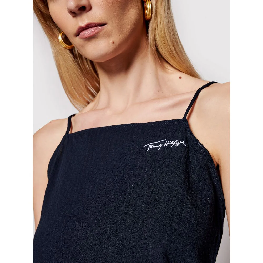 Tommy Hilfiger - Women's Embroidery Logo Seersucker Dress - Image 4