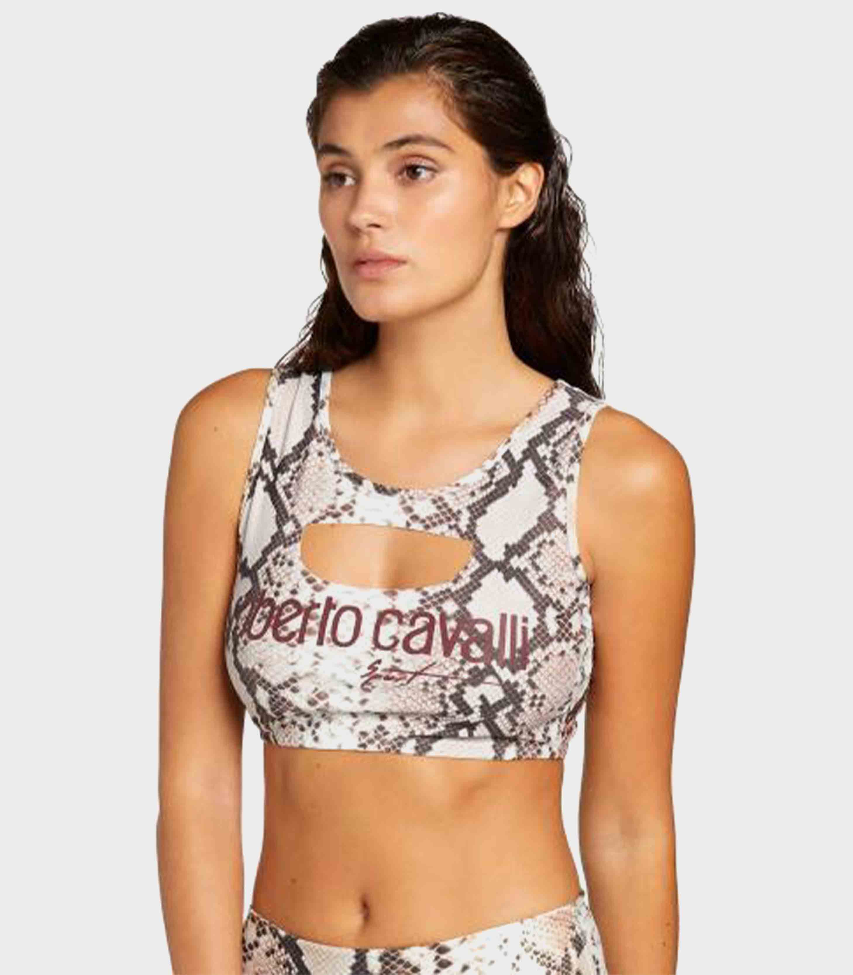 Roberto Cavalli - Women's Logo Snake Print Sports Bra - Image 5