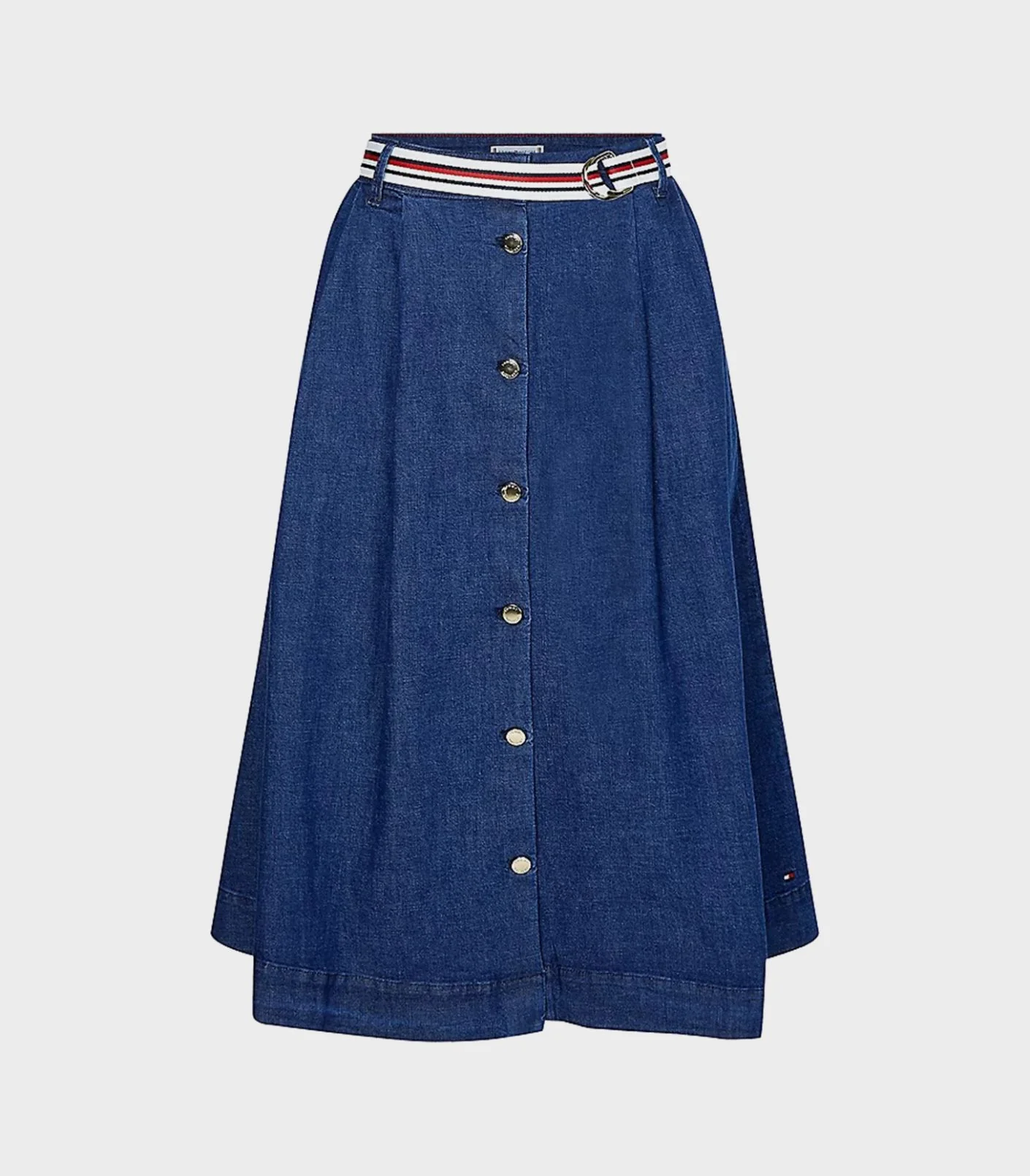 Tommy hilfiger - signature tape belt denim midi skirt - women - Image 4