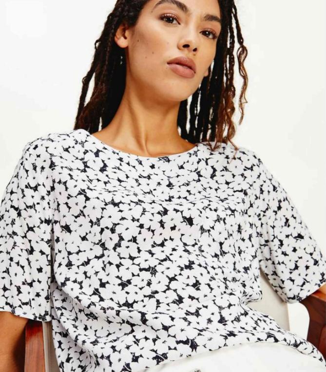 Tommy Hilfiger - Women's Viscose Crepe Floral Print Blouse - Image 2