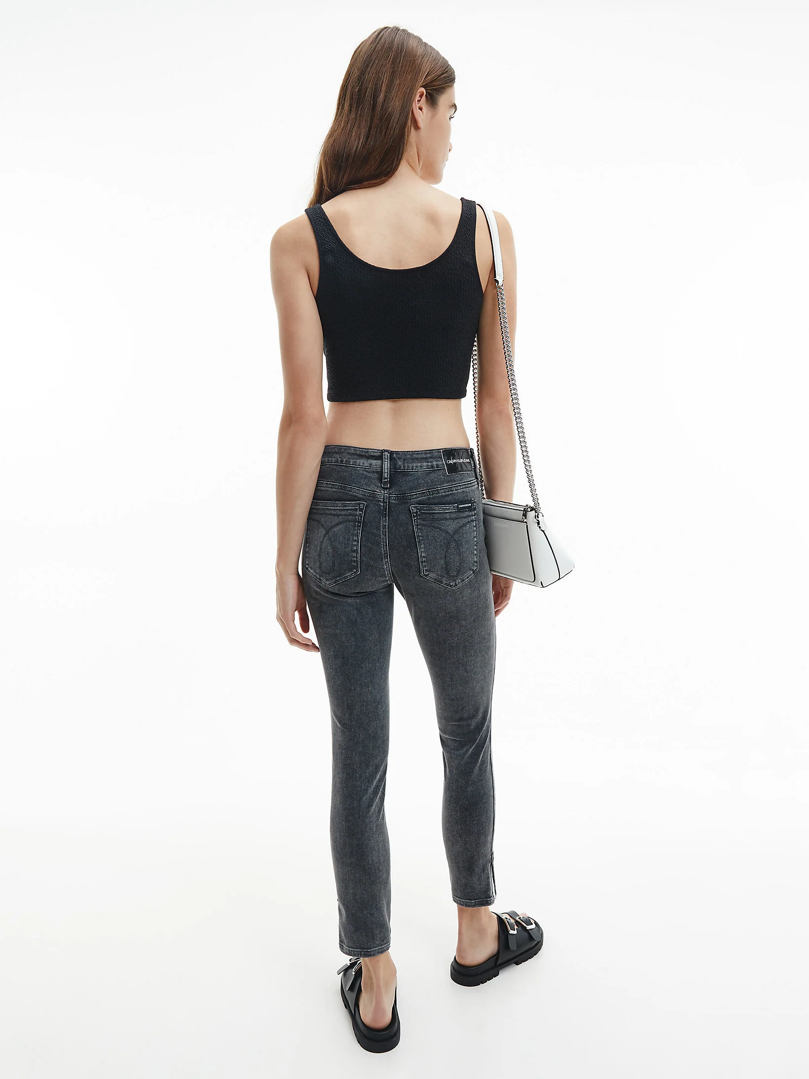 Calvin Klein Jeans - slub rib cropped strappy top , style j20j215703 - women - Image 2