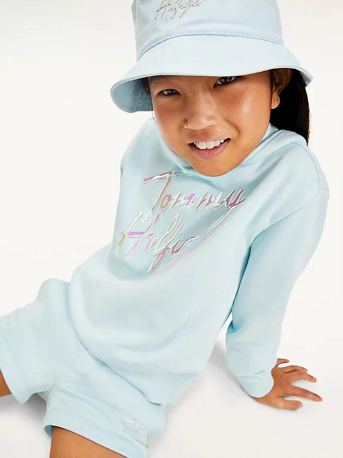 Tommy Hilfiger  - Girls -  Signature Logo Print Shorts - Image 3