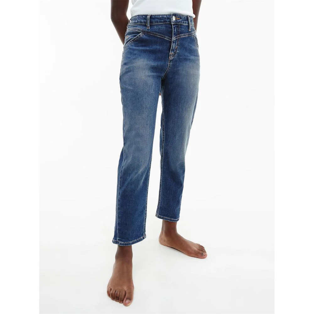 Calvin Klein  - Girls -  Barrel Leg Mid Blue Soft Slim Fit - Image 4