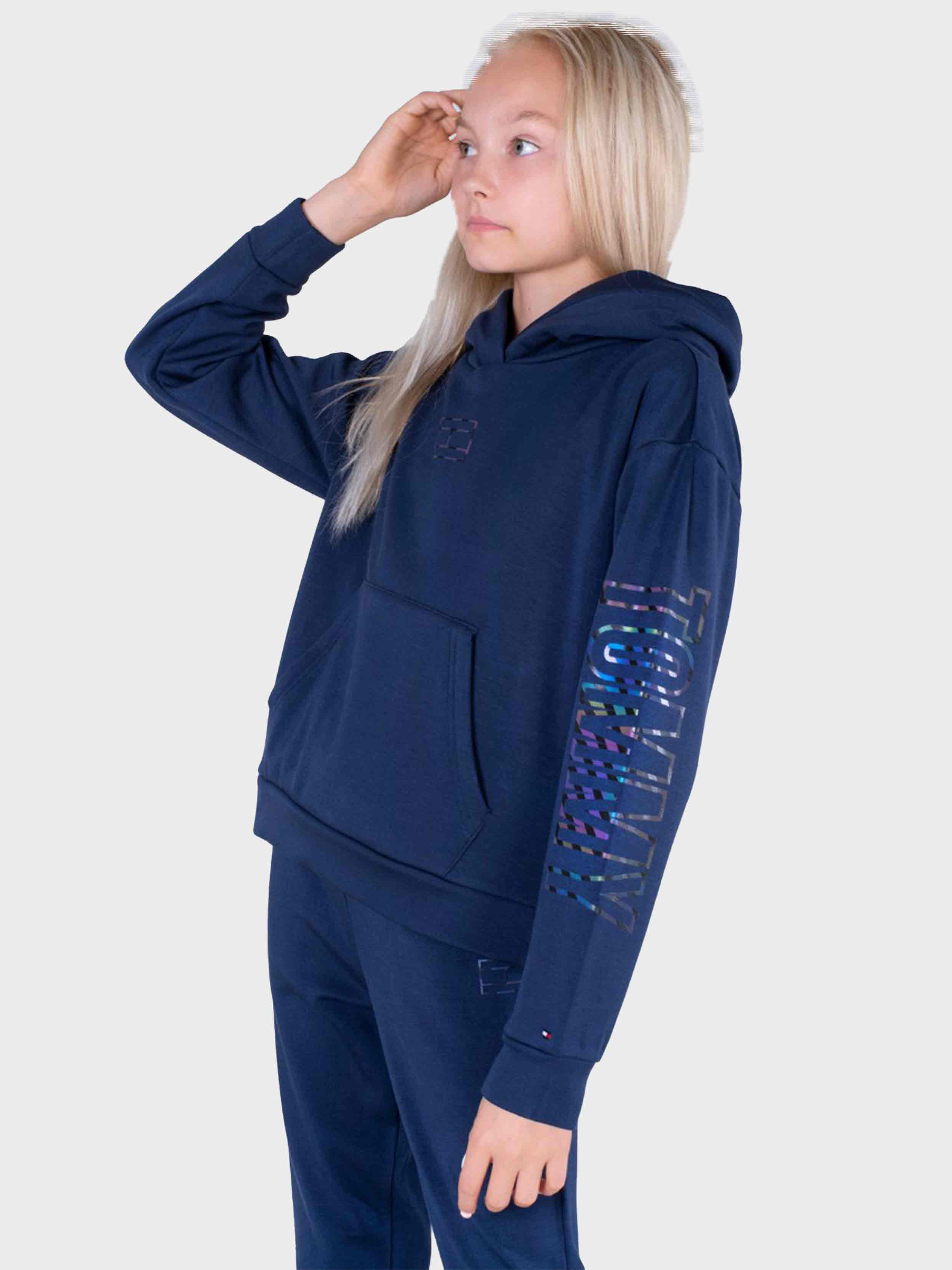 Tommy hilfiger  - Girls -  tommy reflective print hoodie regular fit - Image 6