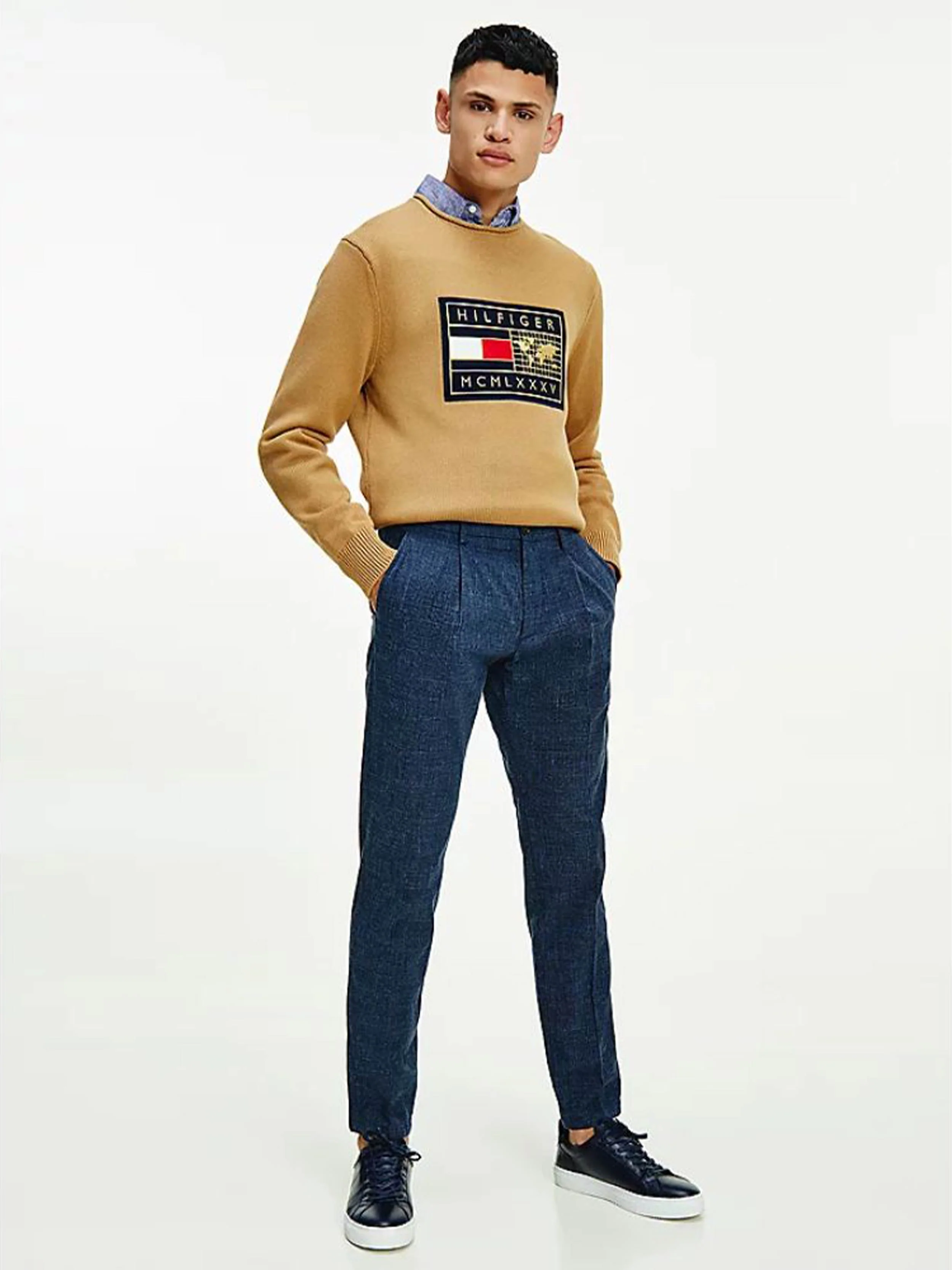 Tommy Hilfiger - Men's Pleat Mouline Check Pants Tapered Fit - Image 6