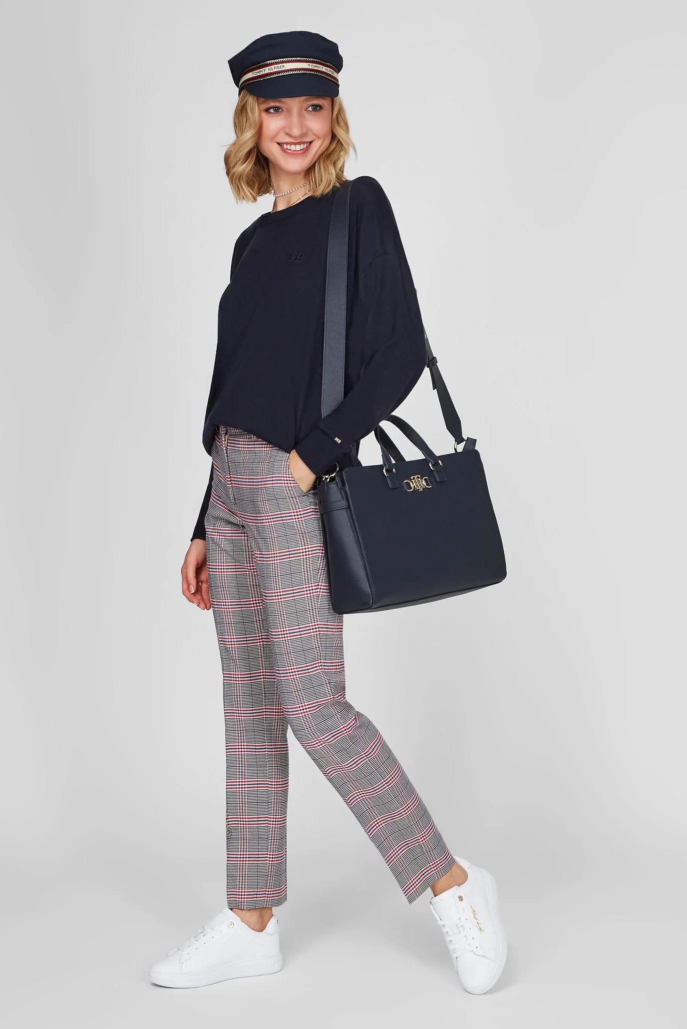 Tommy hilfiger - viscose check slim fit pant  - women - Image 5
