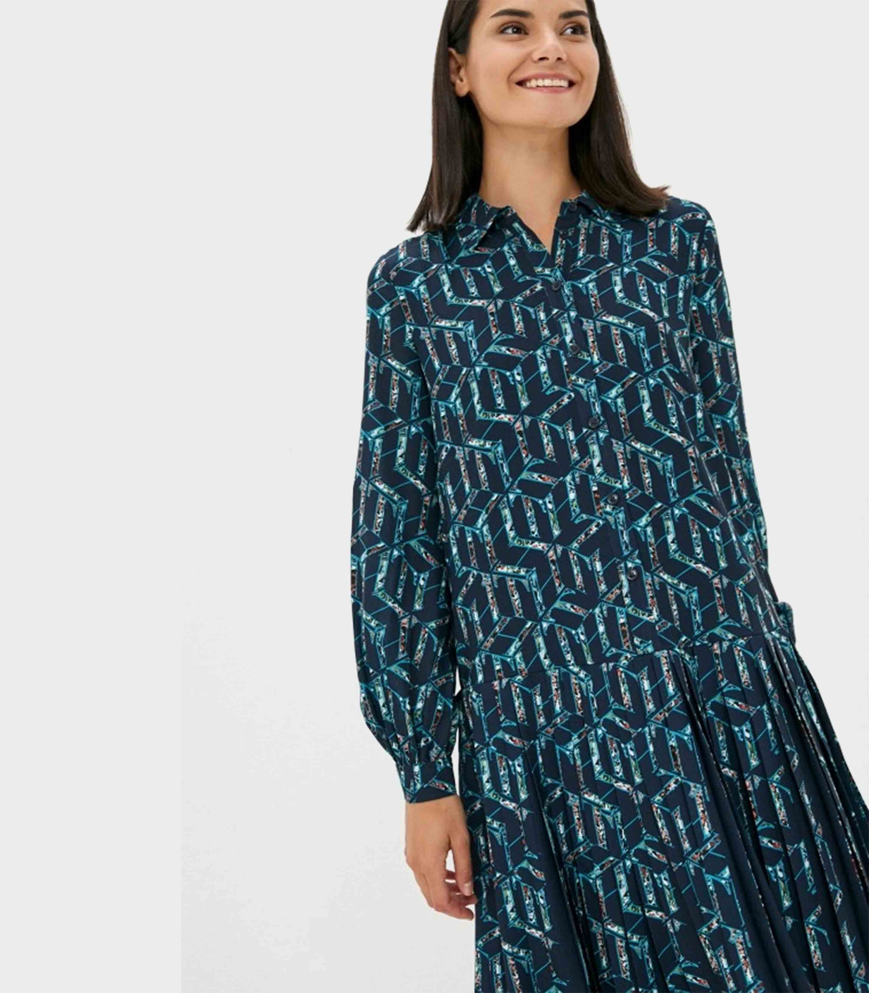 Tommy Hilfiger - Monogram Pleated Knee Length Dress - Image 2