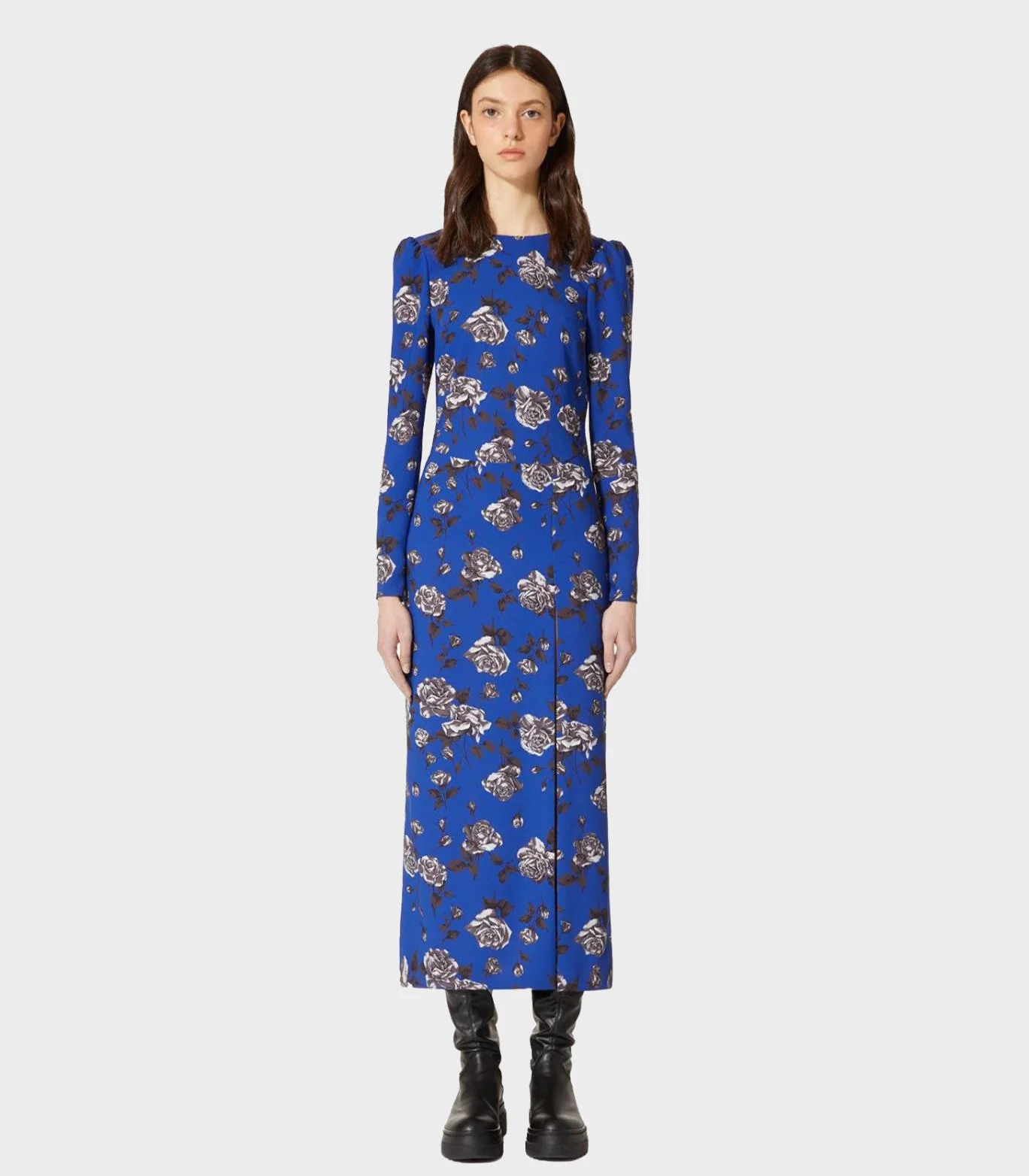 Red Valentino - Rose Print Cady Dress - Image 3