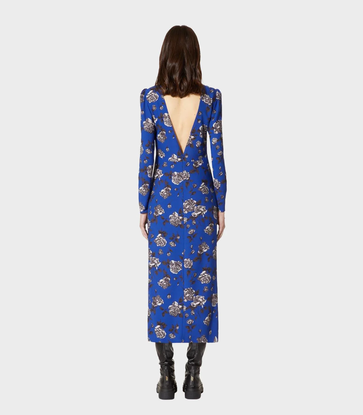 Red Valentino - Rose Print Cady Dress - Image 4