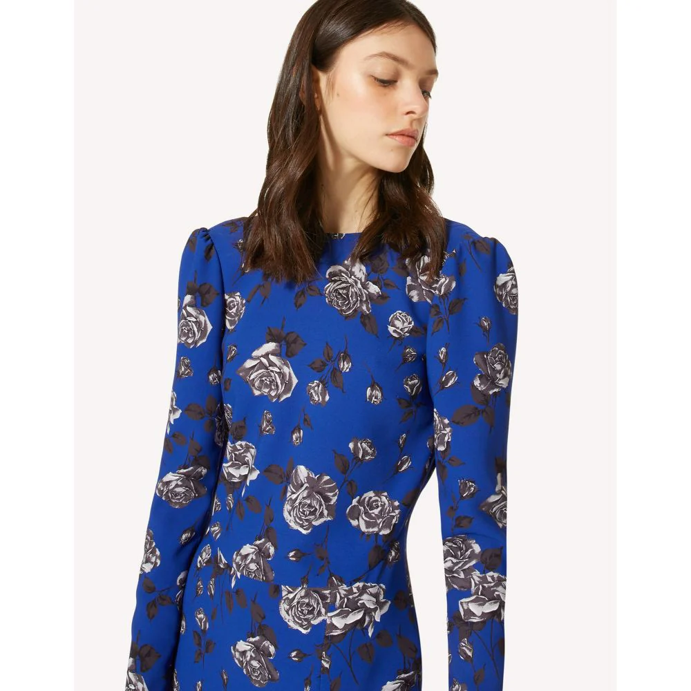 Red Valentino - Rose Print Cady Dress - Image 5