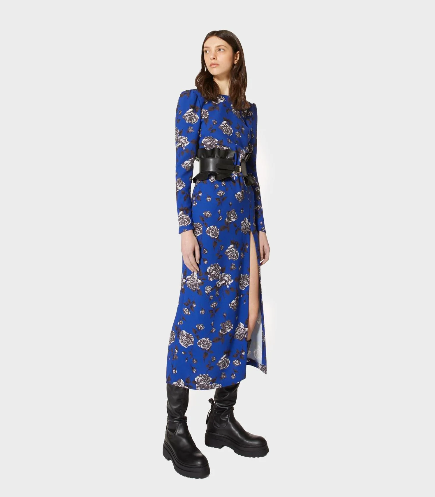 Red Valentino - Rose Print Cady Dress - Image 6