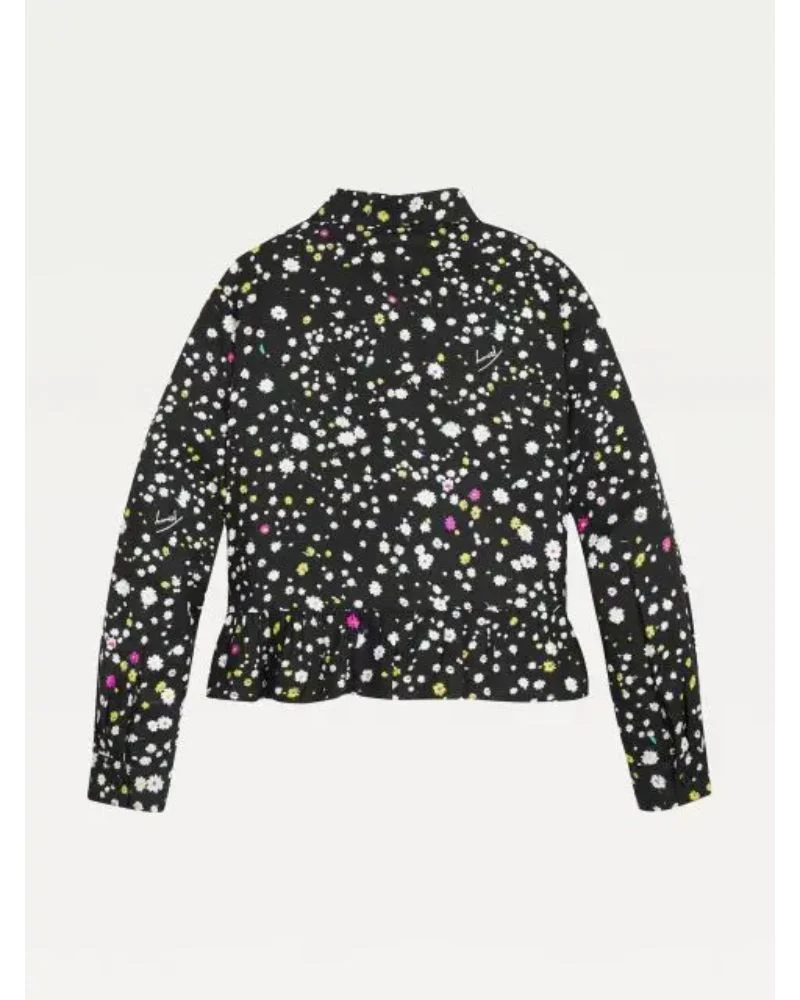 Tommy Hilfiger - Girls'  Floral Print Peplum Shirt - Image 3
